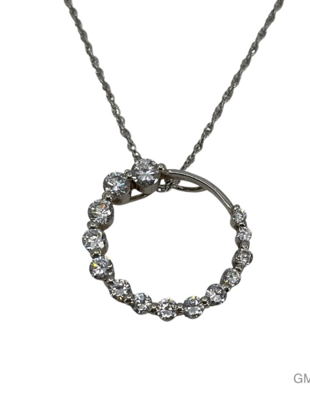 sterling silver circle of life cubic zirconia pendant - GM302